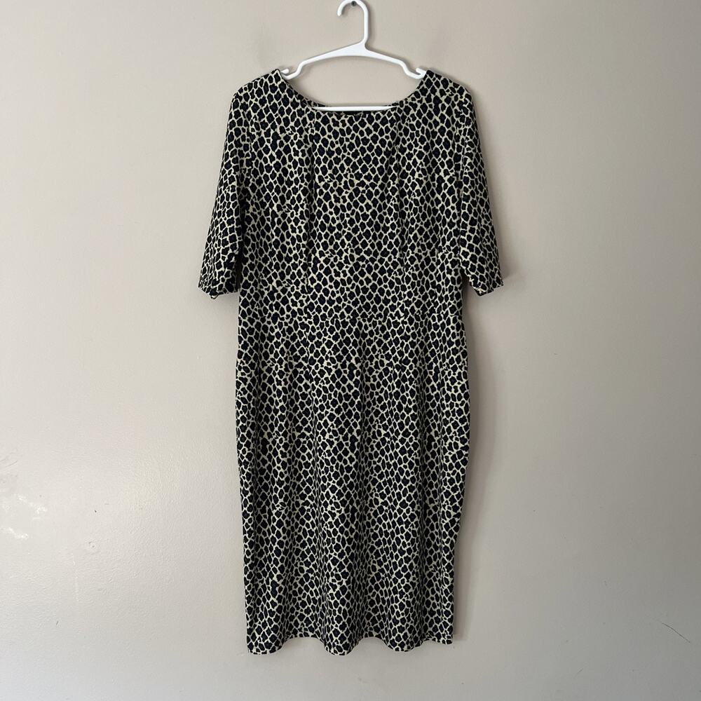 Jude Connally Dress Womens Multicolor Animal Print 3/4 Sleeve Stretch Large